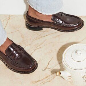 Freda Salvador Elba Loafer in Dark Brown Espresso